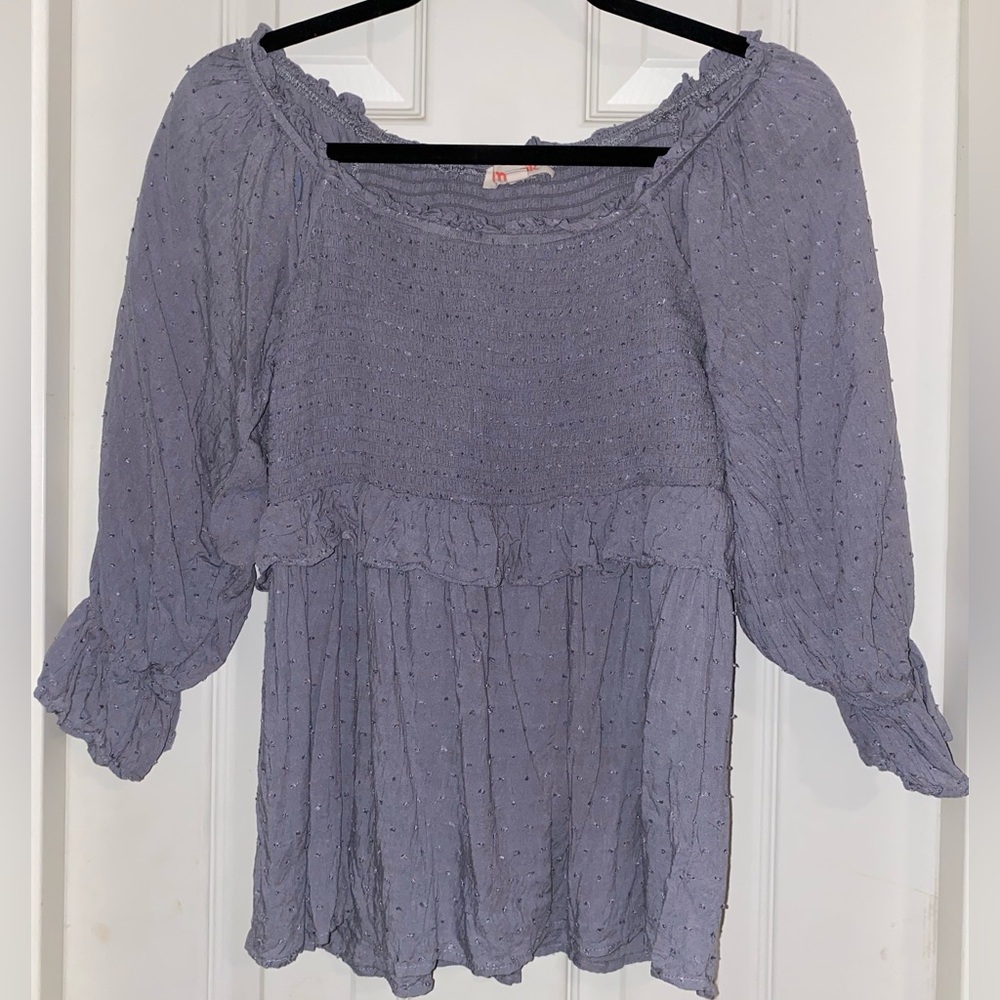 Mazik‎ Periwinkle Textured Blouse